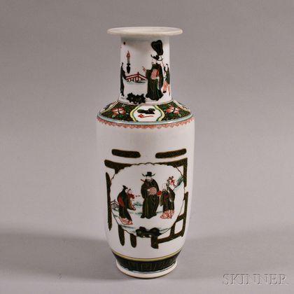 Famille Verte and Black Vase