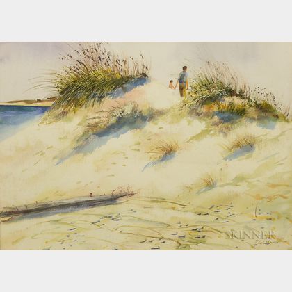 Robert Driscoll (Massachusetts, 20th/21st Century) Beach Scene with Sand Dunes