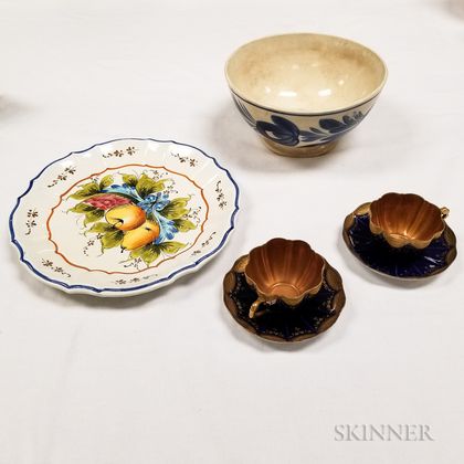 Six Blue and White Ceramic Tableware Items