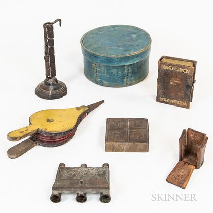 Seven Wooden and Metal Decorative Items