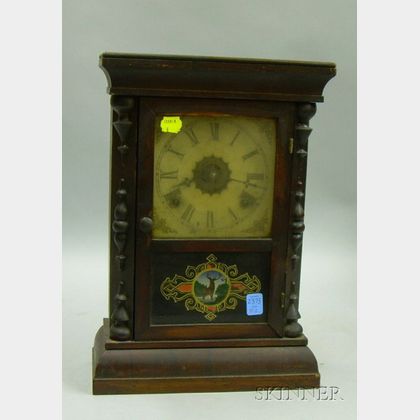 Mahogany-veneered Shelf Clock