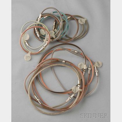 Group of Acrylic and Colored Sand Torques and Bracelets, Feinberg