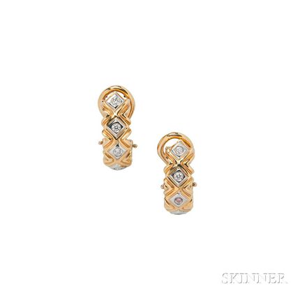 18kt Gold and Diamond Earrings, Tiffany & Co.