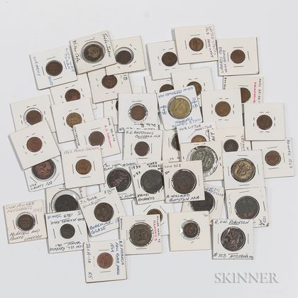 Group of Hard Times and Civil War Tokens