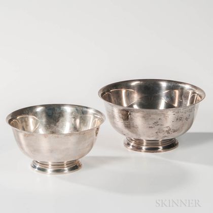 Two Gorham Revere Reproduction Footed Bowls