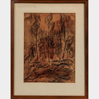 Mirko Basaldella (Italian, 1910-1969) Landscape with Trees - Omaggio a Oscar Zariski