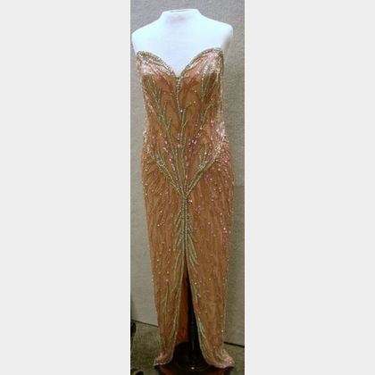 Bob Mackie Boutique Beaded and Sequined Silk Dress