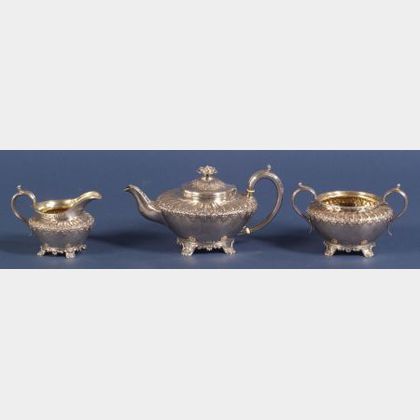 William IV Three Piece Silver Tea Set