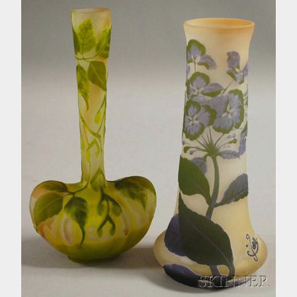 Two Cameo Art Glass Vases