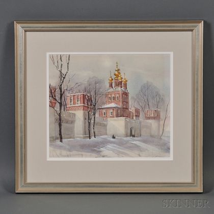 Russian School, 20th Century Eastern Orthodox Church in Winter