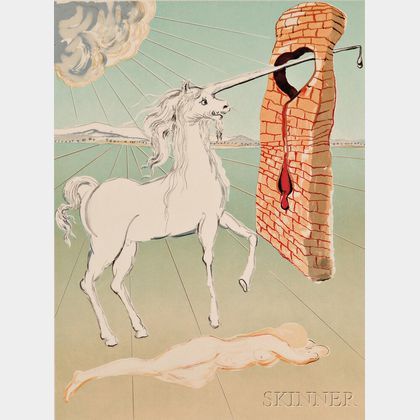 Salvador Dalí (Spanish, 1904-1989) The Agony of Love (Unicorn)