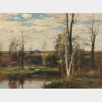 John Appleton Brown (American, 1844-1902) Water Meadow in Autumn