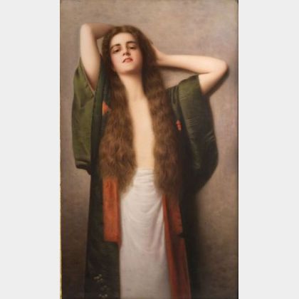 Berlin Porcelain Plaque of a Woman with Long Tresses