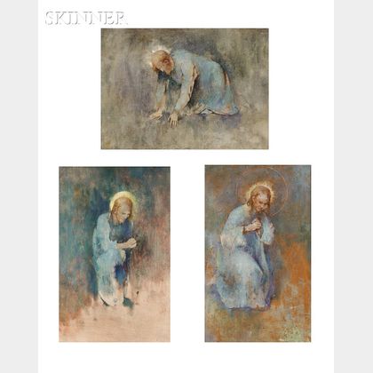 Emil (Soren Emil) Carlsen (American, 1848-1932) Three Works: Studies for O Ye of Little Faith