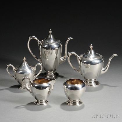 Five-piece F.B. Rogers Co. Sterling Silver Tea and Coffee Service