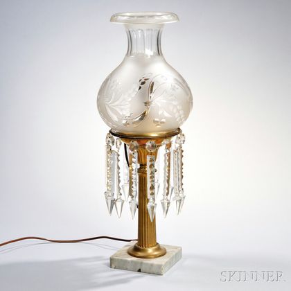 Astral Lamp with Cut Glass Shade