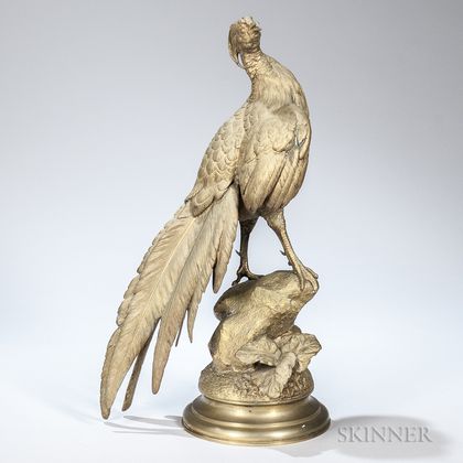 After Ferdinand Pautrot (French, 1832-1874) Bronze Figure of a Pheasant