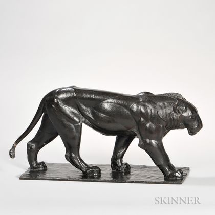Piero Palazzolo (Italian, Early 20th Century) Bronze Figure of a Walking Panther