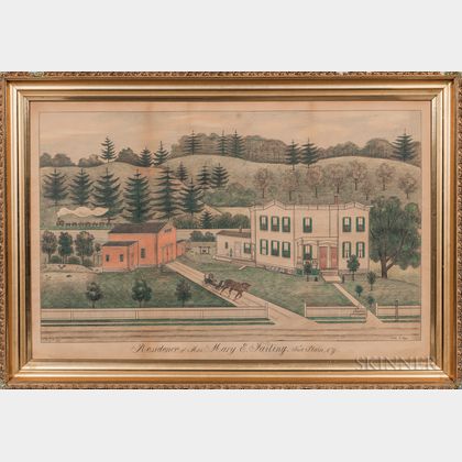 Fritz G. Vogt (New York, 1842-1900) Residence of Mrs. Mary E. Failing. Fort Plain, N.Y.