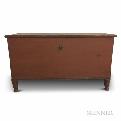 Country Red-painted Pine Dower Chest