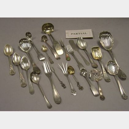 Approximately Seventy-three Pieces of Sterling and Coin Silver Flatware. 