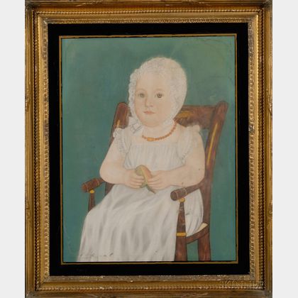Attributed to Micah Williams (New Jersey and New York, 1782-1837) Portrait of a Child Seated in a Paint-decorated Windsor Chair.
