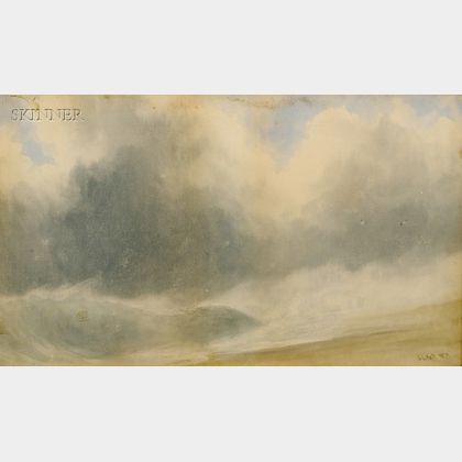 George Lowthian Hall (British, 1825-1888) Rolling Surf