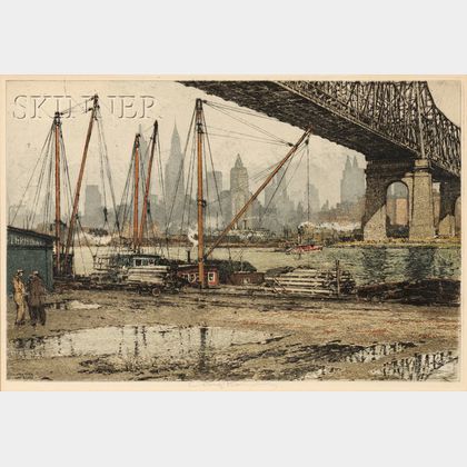 Luigi Kasimir (Austrian, 1881-1962) New York, Queensborough Bridge