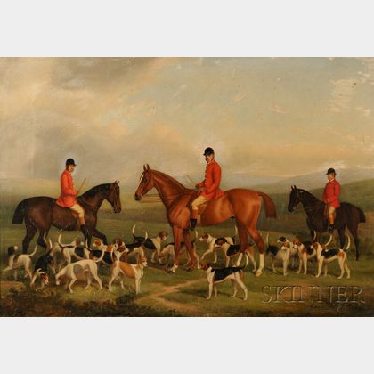 British School, 19th Century Southdown Foxhounds