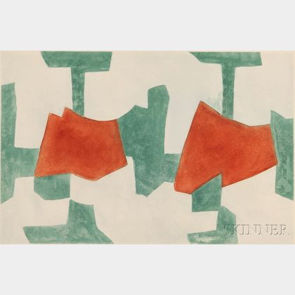 Serge Poliakoff (Russian, 1906-1969) Composition in Blue, Green, and Red