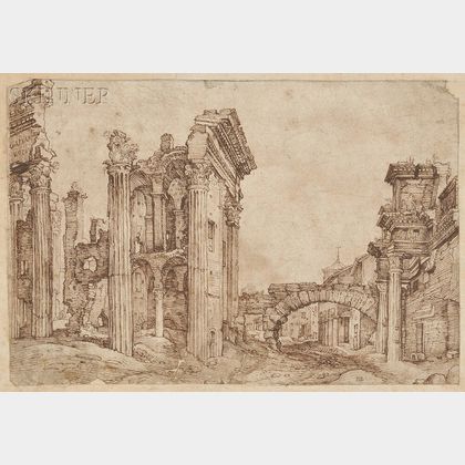 School of Maarten van Heemskerck (Flemish, 1498-1574) Italian Ruins