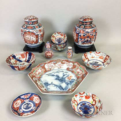 Thirteen Pieces of Japanese Imari Porcelain
