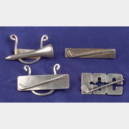 Three Sterling Silver Golf Pins, Leonore Doskcow