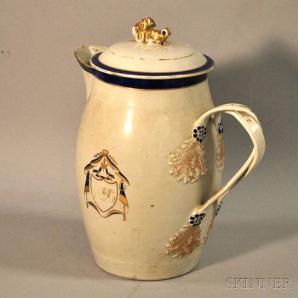 Chinese Export Porcelain Armorial Cider Jug with Cover