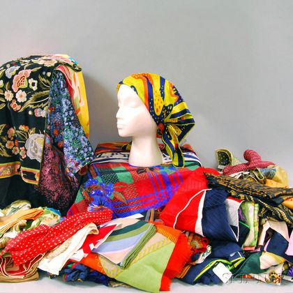 Large Collection of Silk and Wool Lady's Fashion Scarves