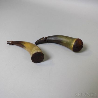 Two Engraved Powder Horns