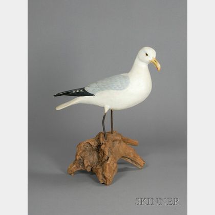 Carved and Painted Seagull Figure