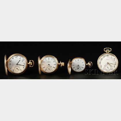 Group of Four Gold Elgin Watches