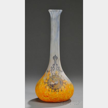 Legras Enameled Art Glass Vase