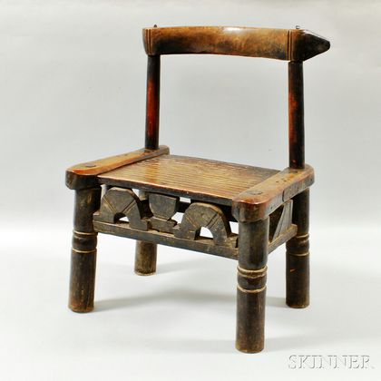African Carved Wood Chair
