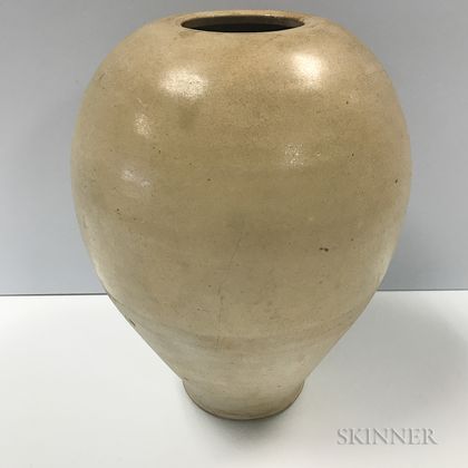 Celadon-glazed Stoneware Jar