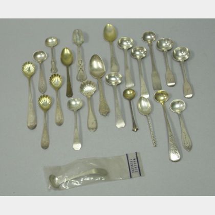 Twenty-two Small Sterling and Coin Silver Spoons. 
