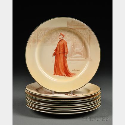 Nine Royal Doulton Plates Depicting Characters from Shakespeare Plays