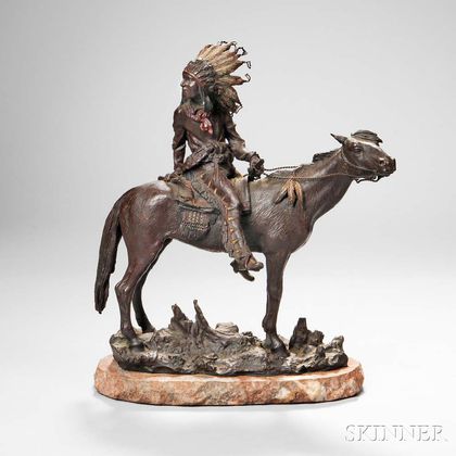 Carl Kauba (American/Austrian, 1865-1922) Chief on Horseback
