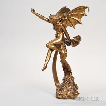 Oswald Schimmelpfennig (German, 1872-1939) Bronze Figure of Night