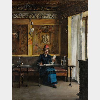 Edgar Julien Bissell (American, 1861-1928) At the Café, Paris