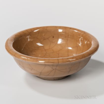 Crackled Brown-glazed Bowl