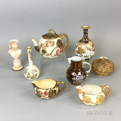 Eight Mostly Royal Worcester and Derby Porcelain Items. Estimate $20-200