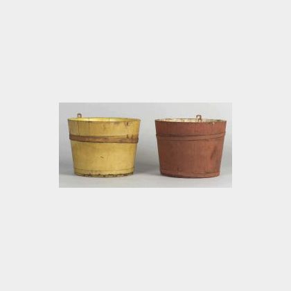 Two Painted Shaker Sap Buckets