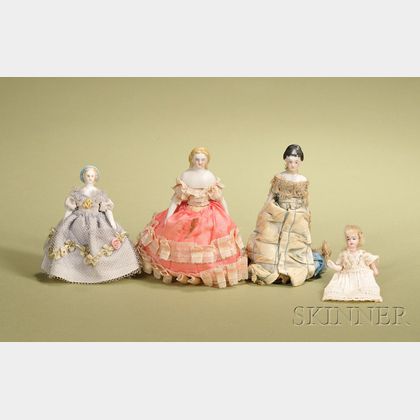 Four Dollhouse Dolls